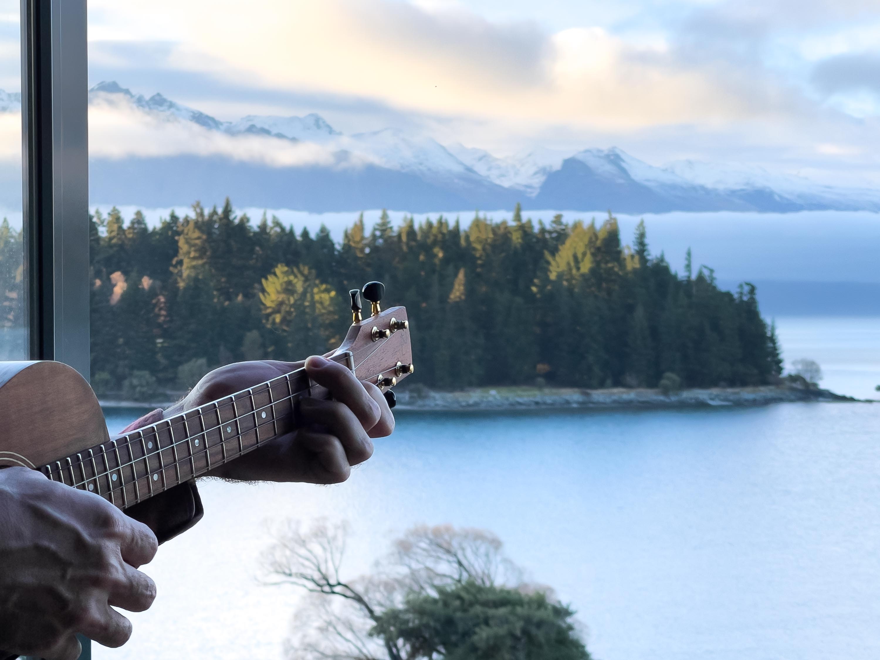 Handcrafted Tenor Ukulele at sunrise