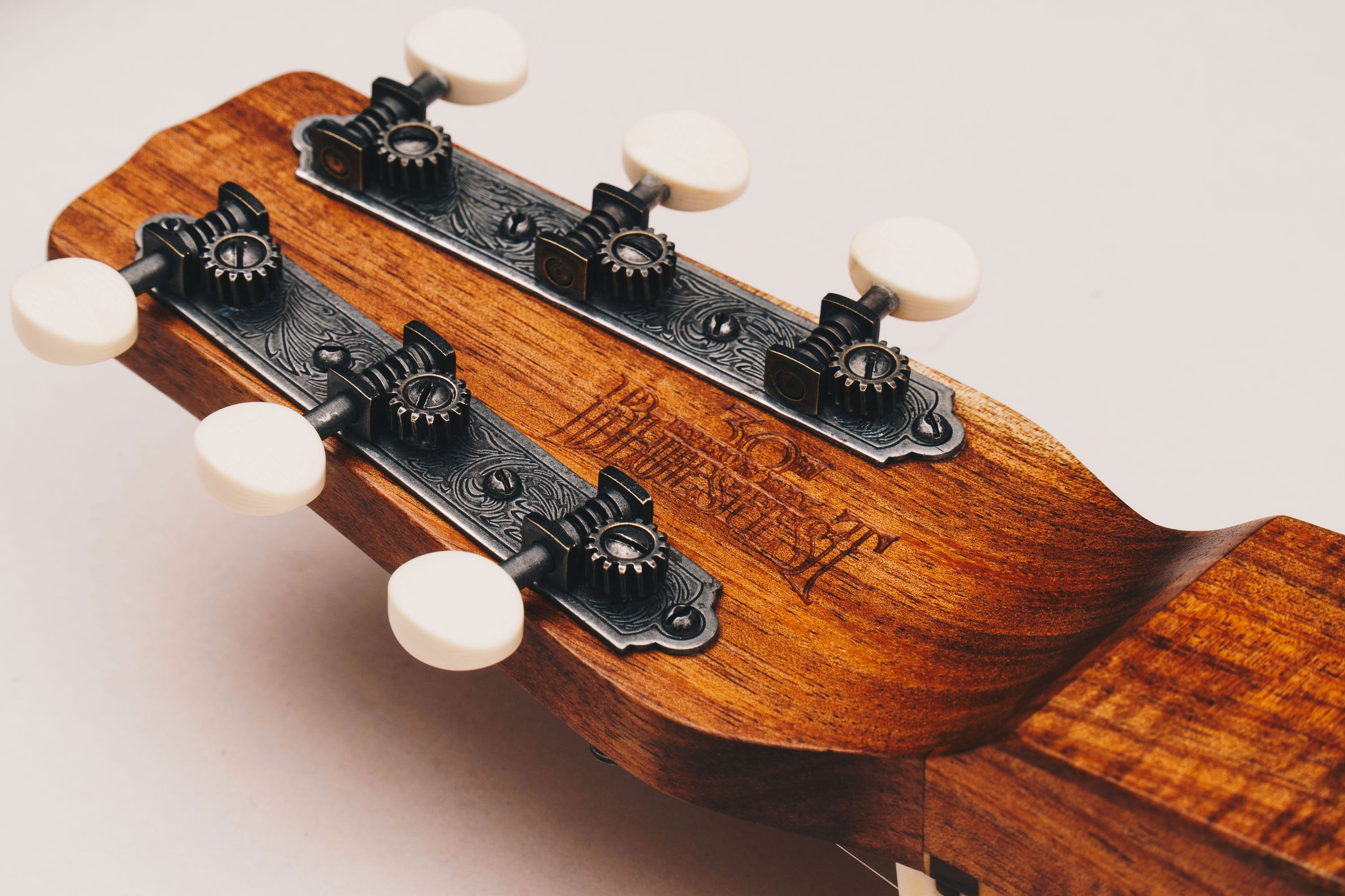 Richard Wilson Custom Engraving on Weissenborn Headstock with Bluesfest