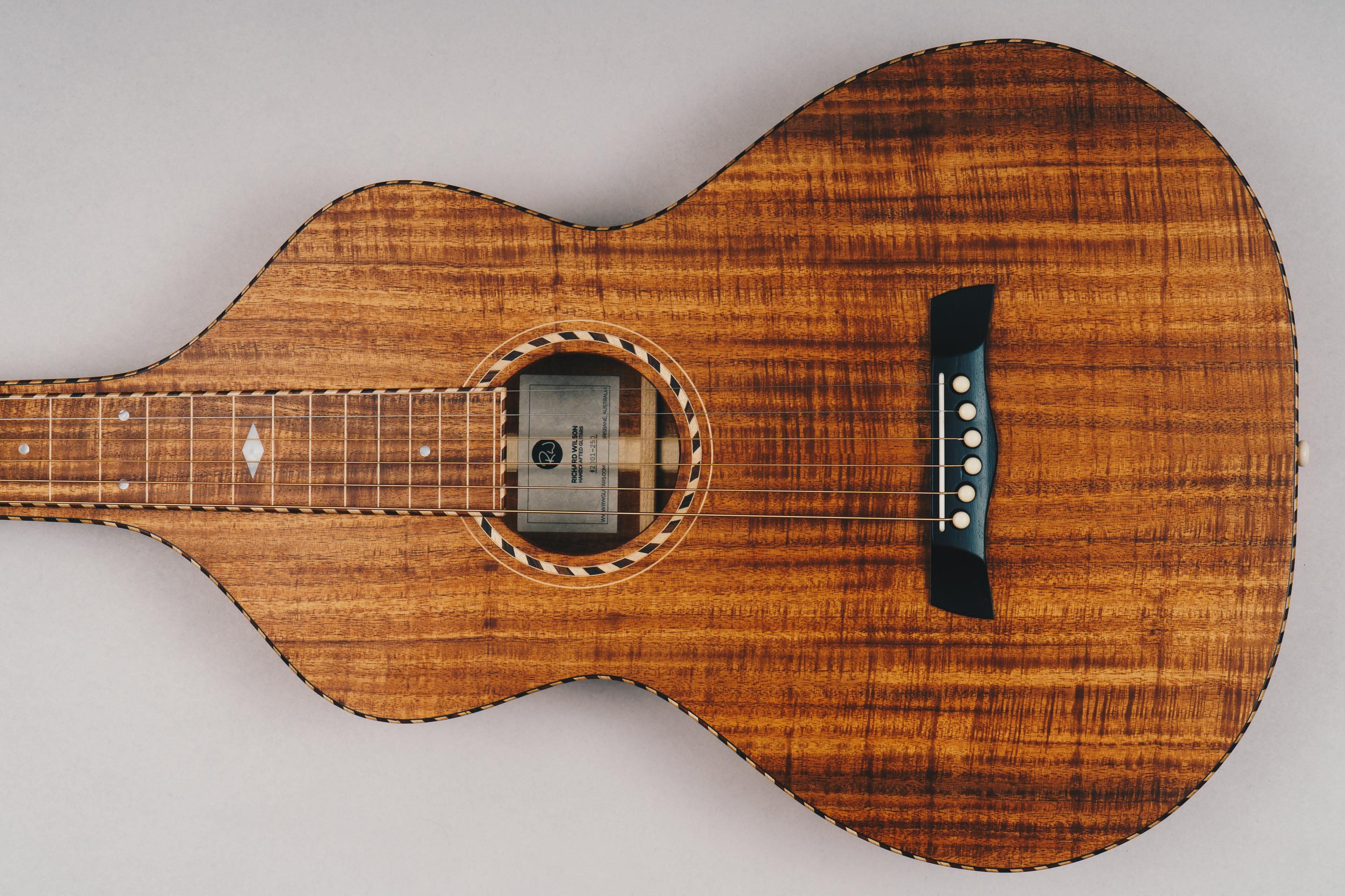 Hawaiian Koa Style 4 Weissenborn Guitar Weissenborn Acoustic Lap Steel Slide Guitar by master luthier Richard Wilson. Handcrafted in Australia. Serial no. RW2001-250.
