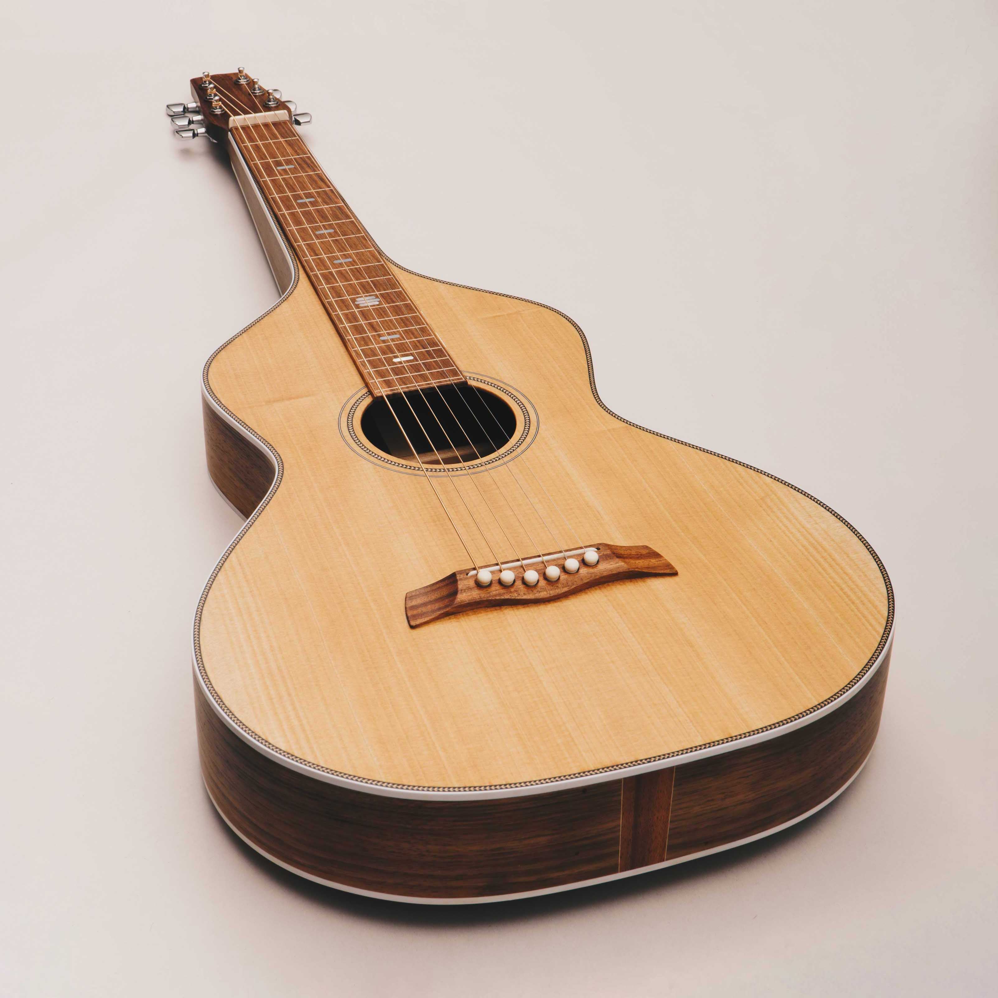 Style 2 Weissenborn Guitar - Herringbone Series Weissenborn Acoustic Lap Steel Slide Guitar by master luthier Richard Wilson. Handcrafted in Australia. Serial no. RW2312-402.