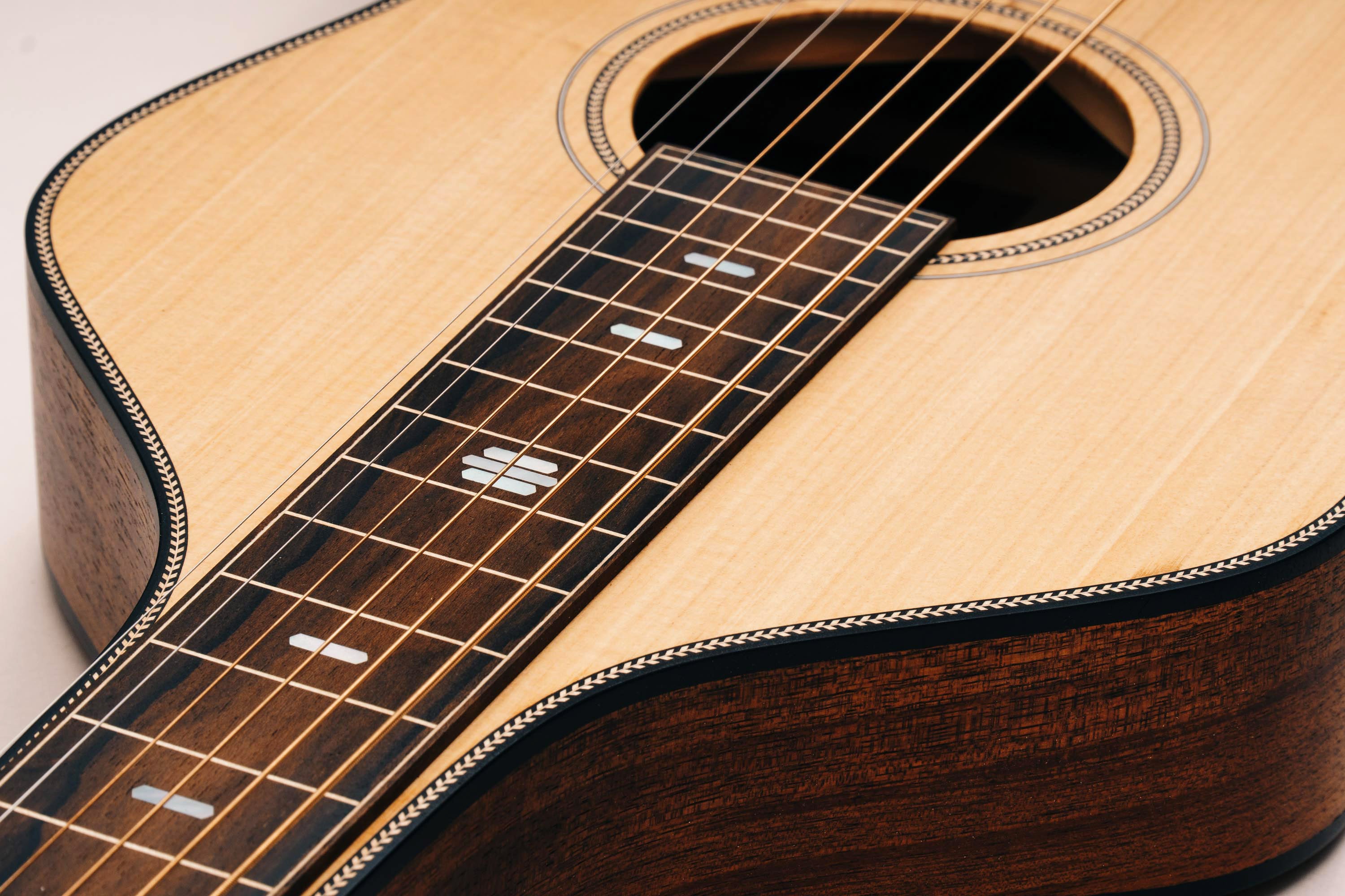 Style 2 Weissenborn Guitar - Herringbone Series Weissenborn Acoustic Lap Steel Slide Guitar by master luthier Richard Wilson. Handcrafted in Australia. Serial no. RW2313-403.