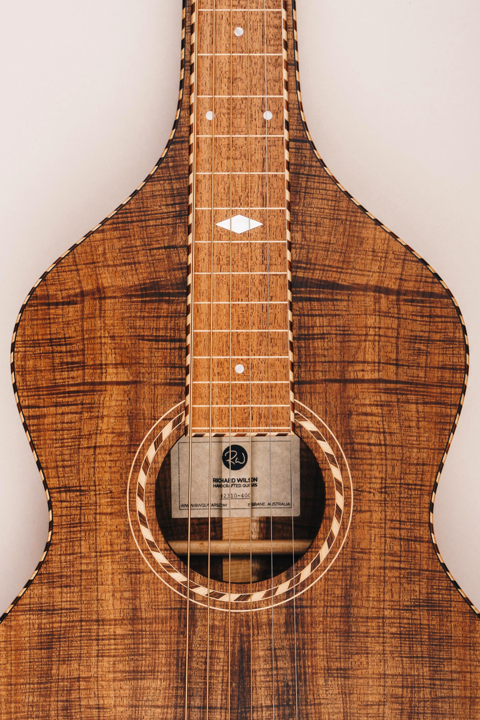 Style 4 Weissenborn Guitar Weissenborn Acoustic Lap Steel Slide Guitar by master luthier Richard Wilson. Handcrafted in Australia. Serial no. RW2310-400.