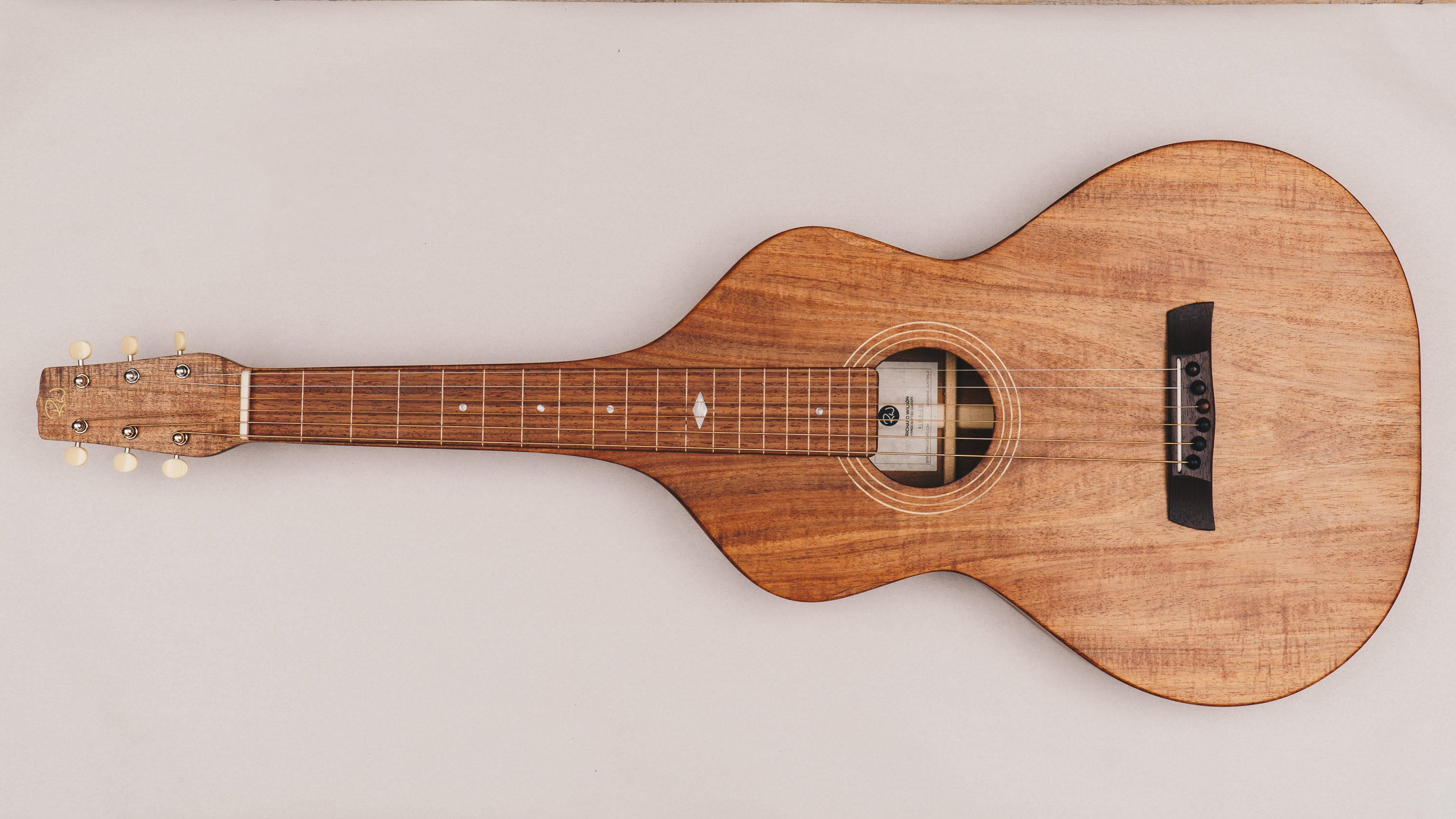 Tasmanian Blackwood Style 1 Weissenborn Acoustic Lap Steel Slide Guitar by master luthier Richard Wilson. Handcrafted in Australia. Serial no. RW1918-238.