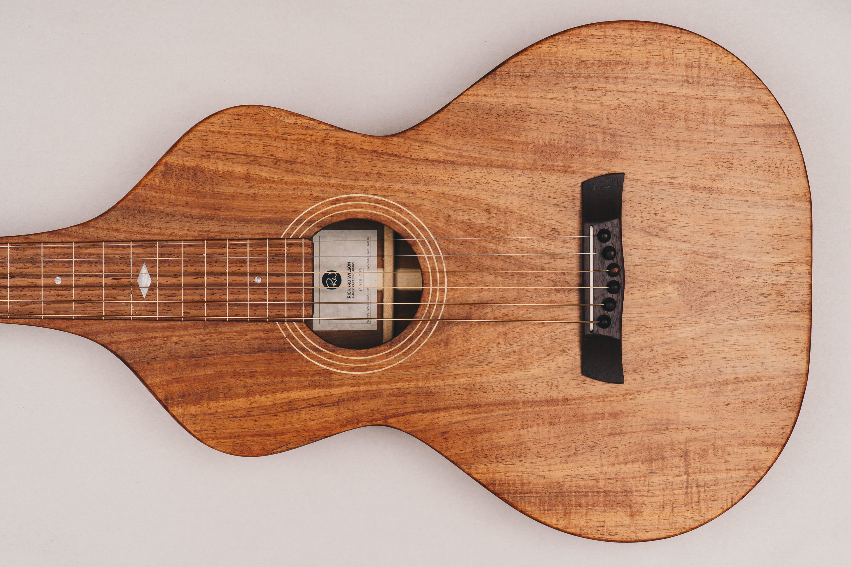 Tasmanian Blackwood Style 1 Weissenborn Acoustic Lap Steel Slide Guitar by master luthier Richard Wilson. Handcrafted in Australia. Serial no. RW1918-238.