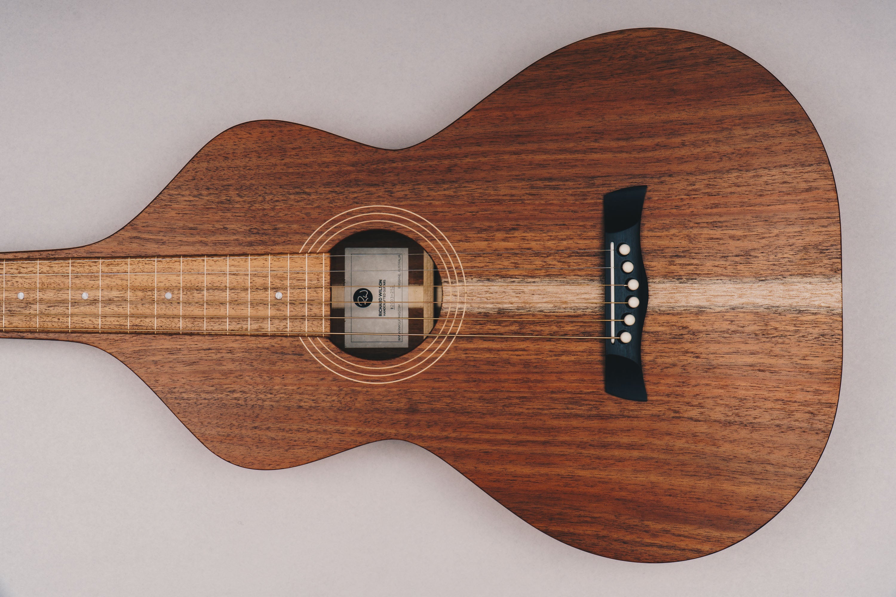 Tasmanian Blackwood Style 1 Weissenborn Acoustic Lap Steel Slide Guitar by master luthier Richard Wilson. Handcrafted in Australia. Serial no. RW2003-252.