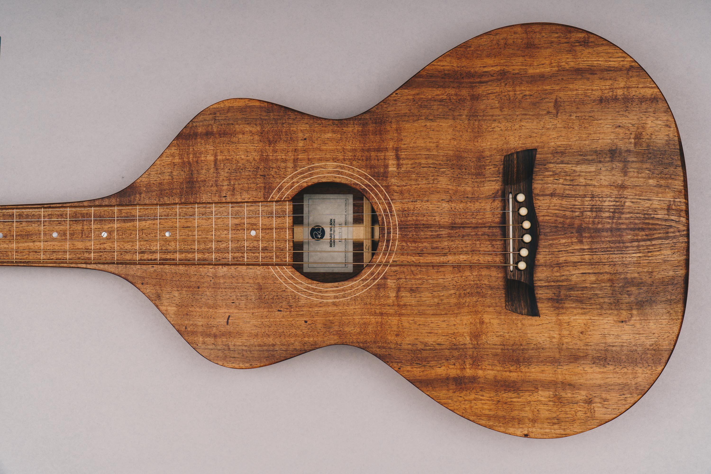 Tasmanian Blackwood Style 1 Weissenborn Acoustic Lap Steel Slide Guitar by master luthier Richard Wilson. Handcrafted in Australia. Serial no. RW2009-258.
