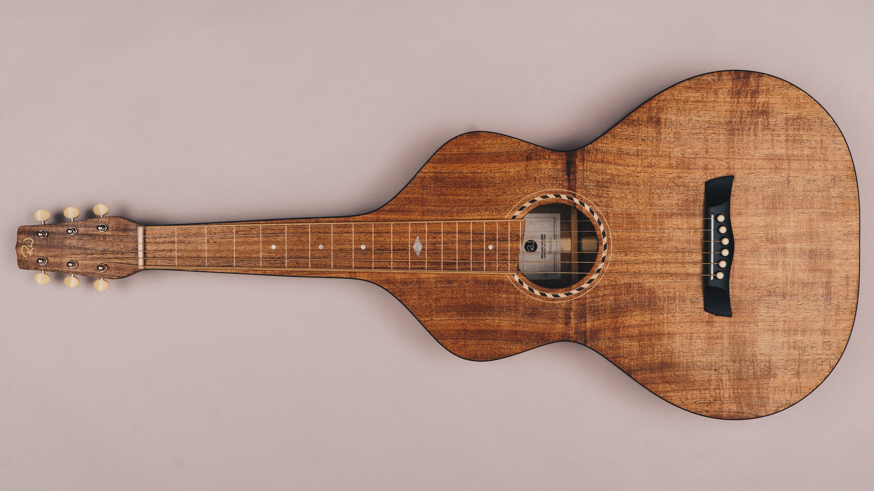Tasmanian Blackwood Style 2 Weissenborn Acoustic Lap Steel Slide Guitar by master luthier Richard Wilson. Handcrafted in Australia. Serial no. RW2008-257.