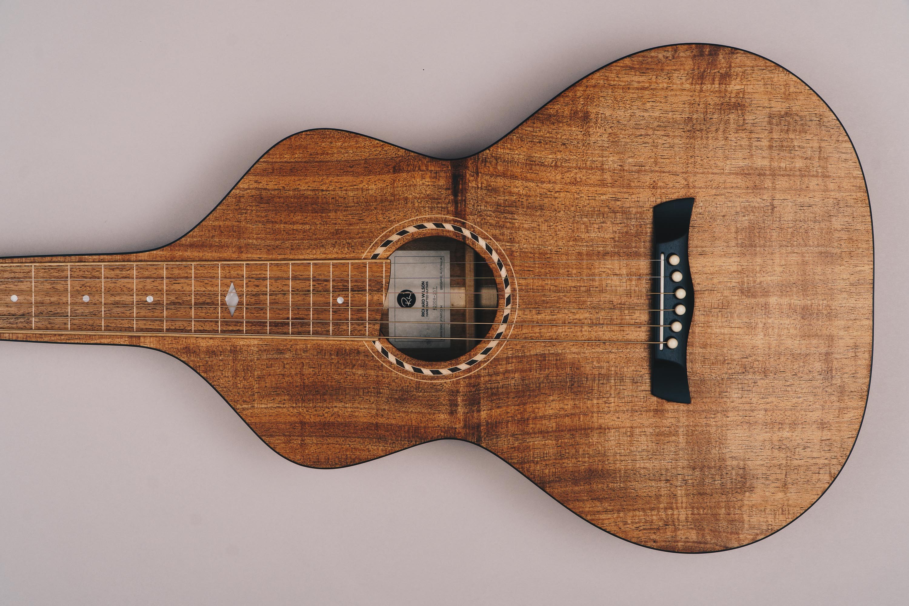 Tasmanian Blackwood Style 2 Weissenborn Acoustic Lap Steel Slide Guitar by master luthier Richard Wilson. Handcrafted in Australia. Serial no. RW2008-257.