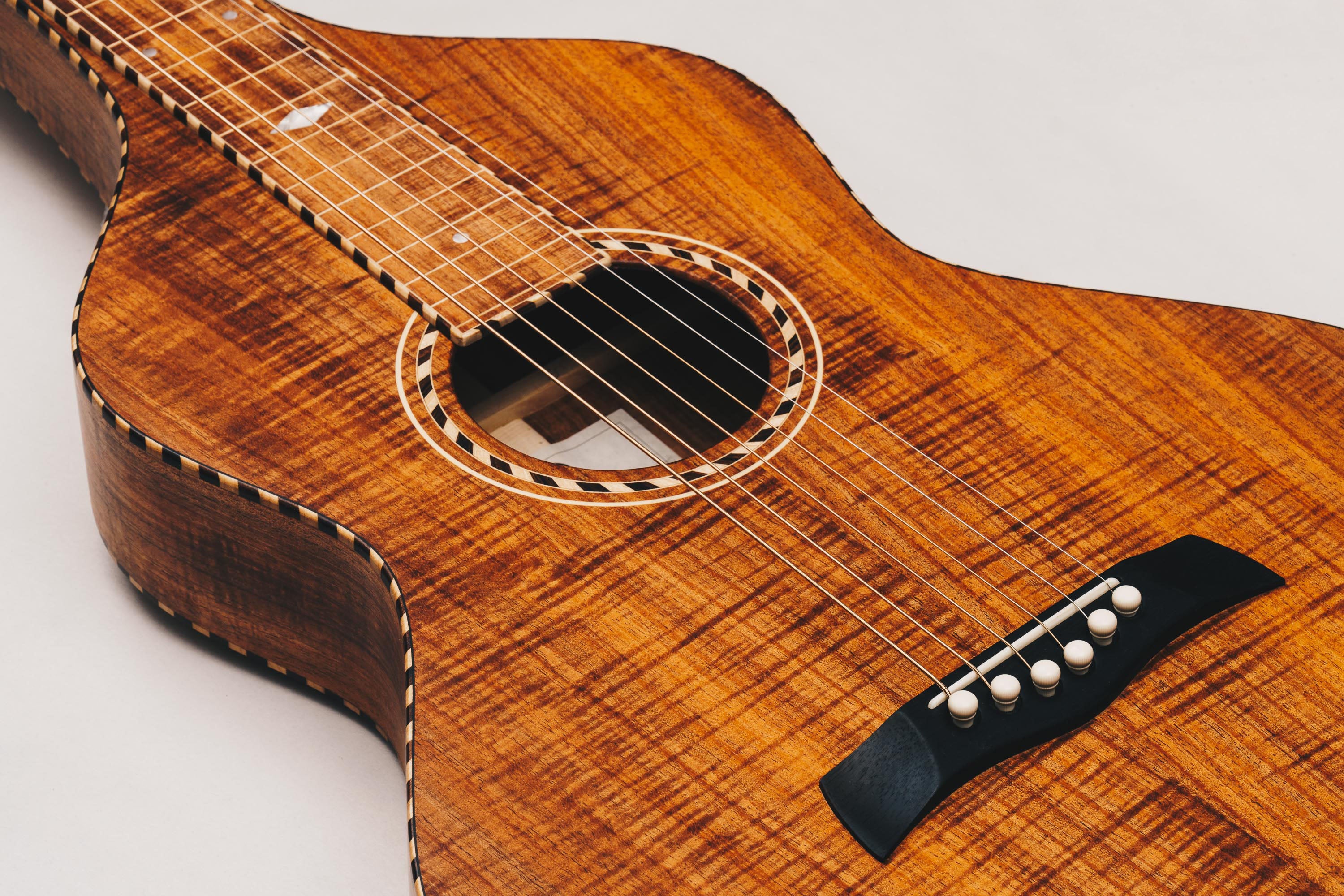 Tasmanian Blackwood Style 4 Weissenborn Acoustic Lap Steel Slide Guitar by master luthier Richard Wilson. Handcrafted in Australia. Serial no. RW1916-236.