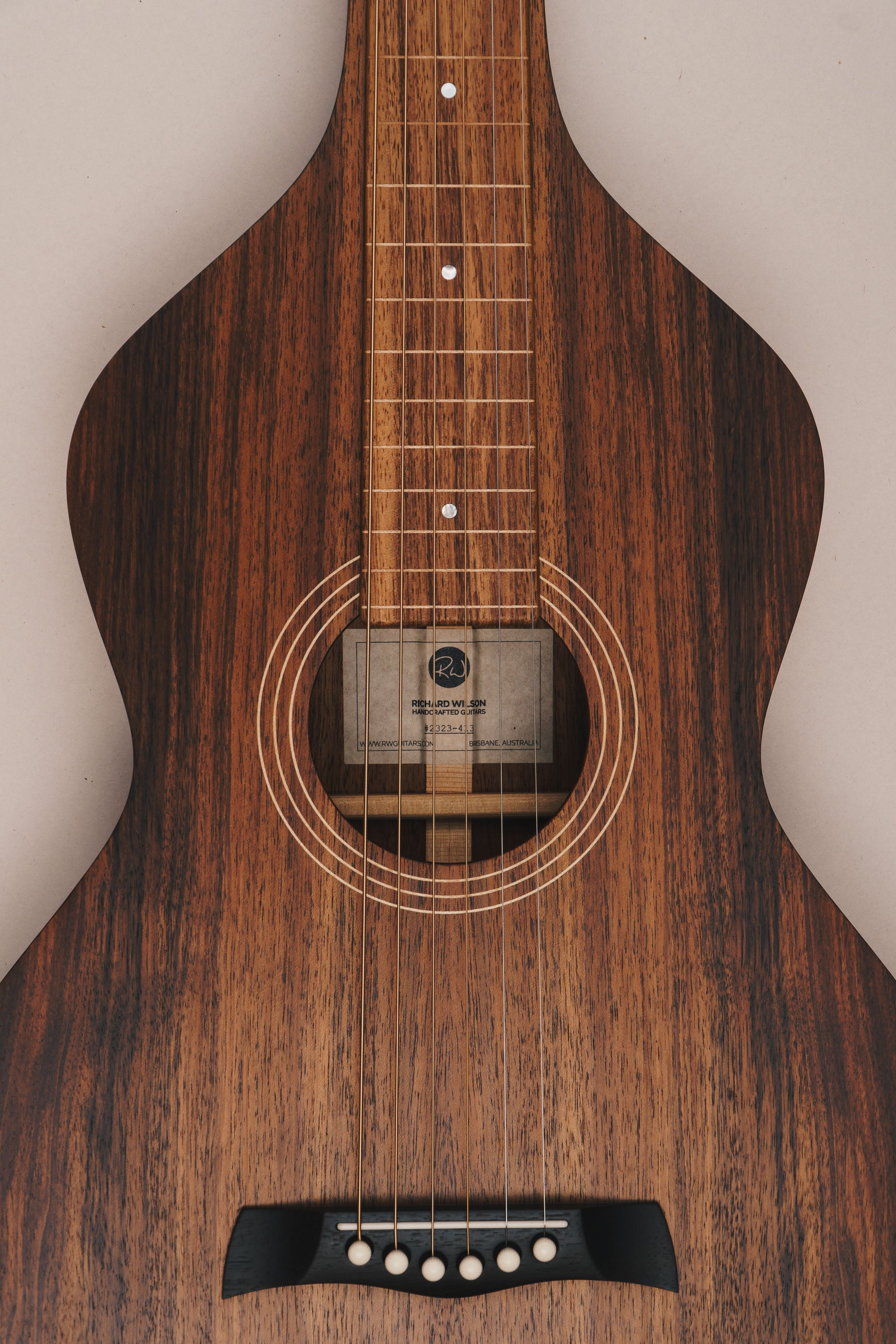 Style 1 Weissenborn Guitar Weissenborn Acoustic Lap Steel Slide Guitar by master luthier Richard Wilson. Handcrafted in Australia. Serial no. RW2323-413.