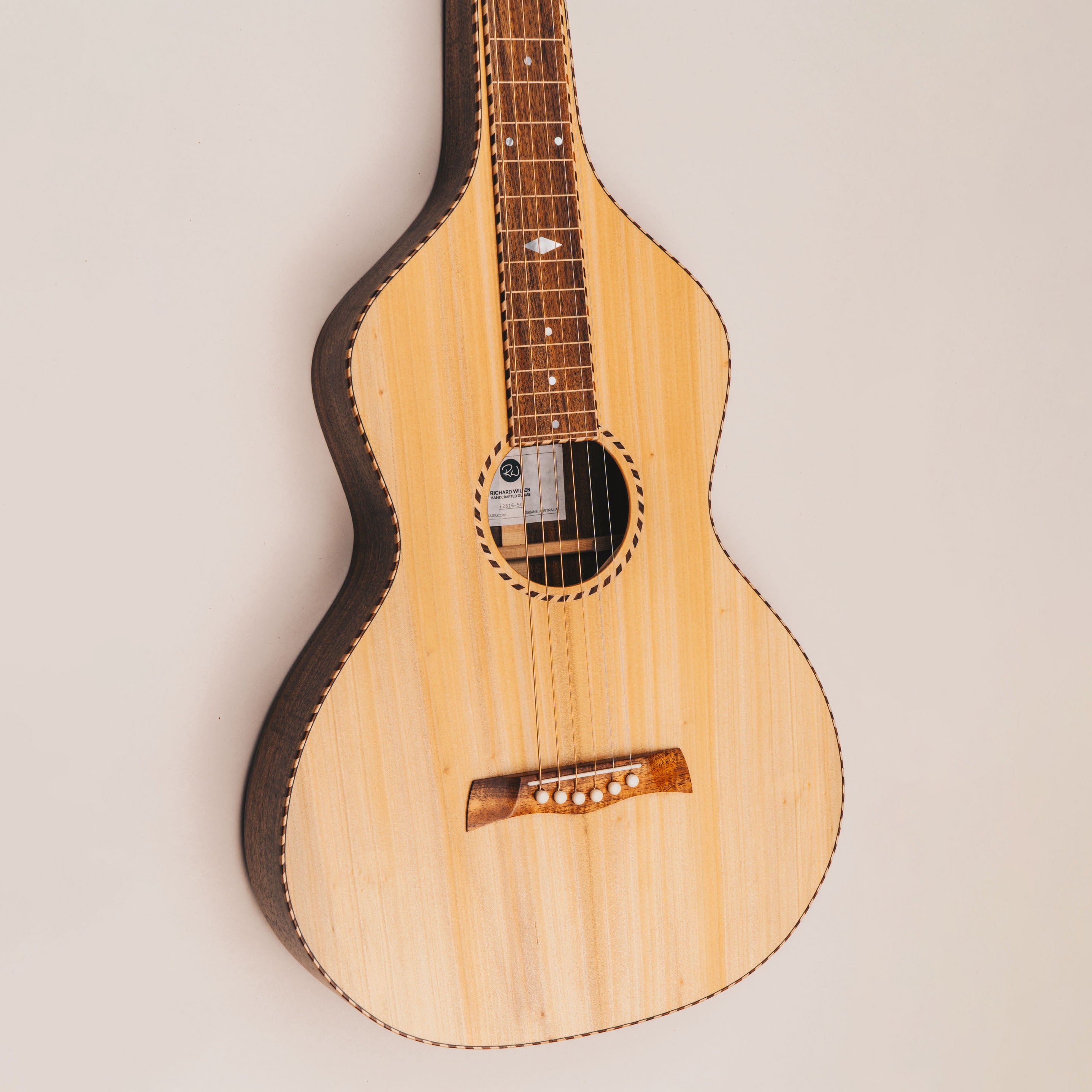 Style 2 Weissenborn Guitar - Tasmanian Blackwood & Bunya Weissenborn Acoustic Lap Steel Slide Guitar by master luthier Richard Wilson. Handcrafted in Australia. Serial no. RW2616-503.