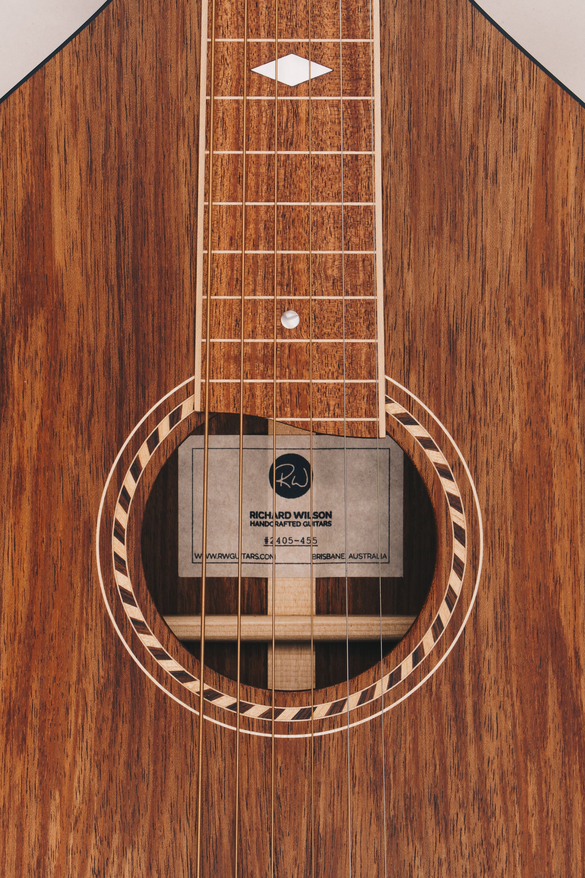 Style 2 Weissenborn Guitar - Tasmanian Blackwood Weissenborn Acoustic Lap Steel Slide Guitar by master luthier Richard Wilson. Handcrafted in Australia. Serial no. RW2405-455.