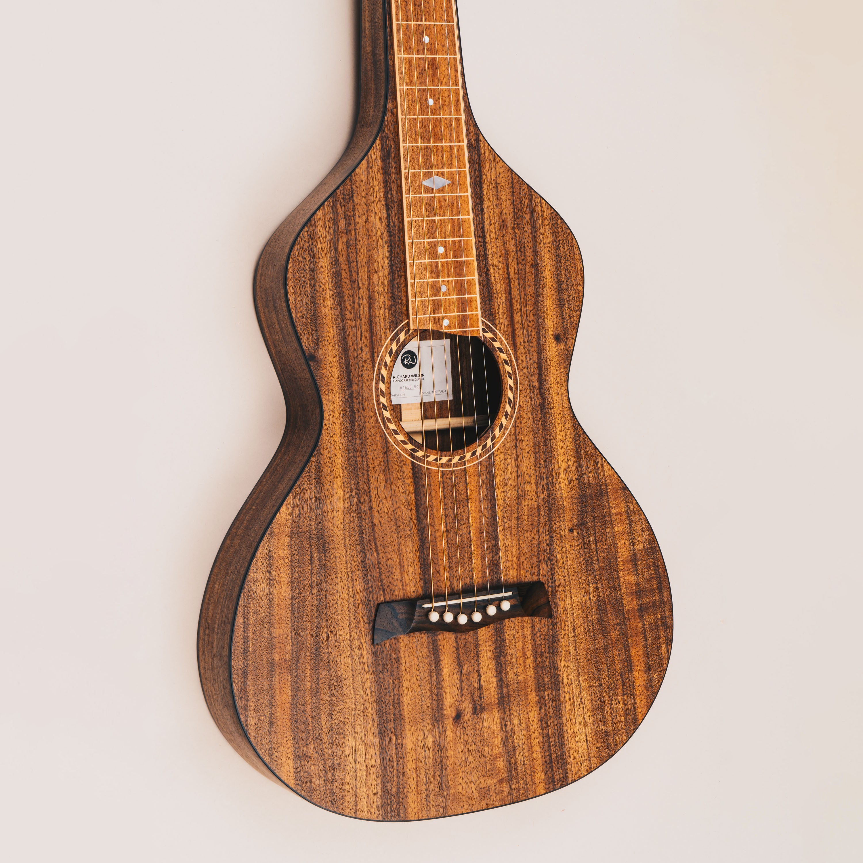Style 2 Weissenborn Guitar - Tasmanian Blackwood Weissenborn Acoustic Lap Steel Slide Guitar by master luthier Richard Wilson. Handcrafted in Australia. Serial no. RW2618-505.