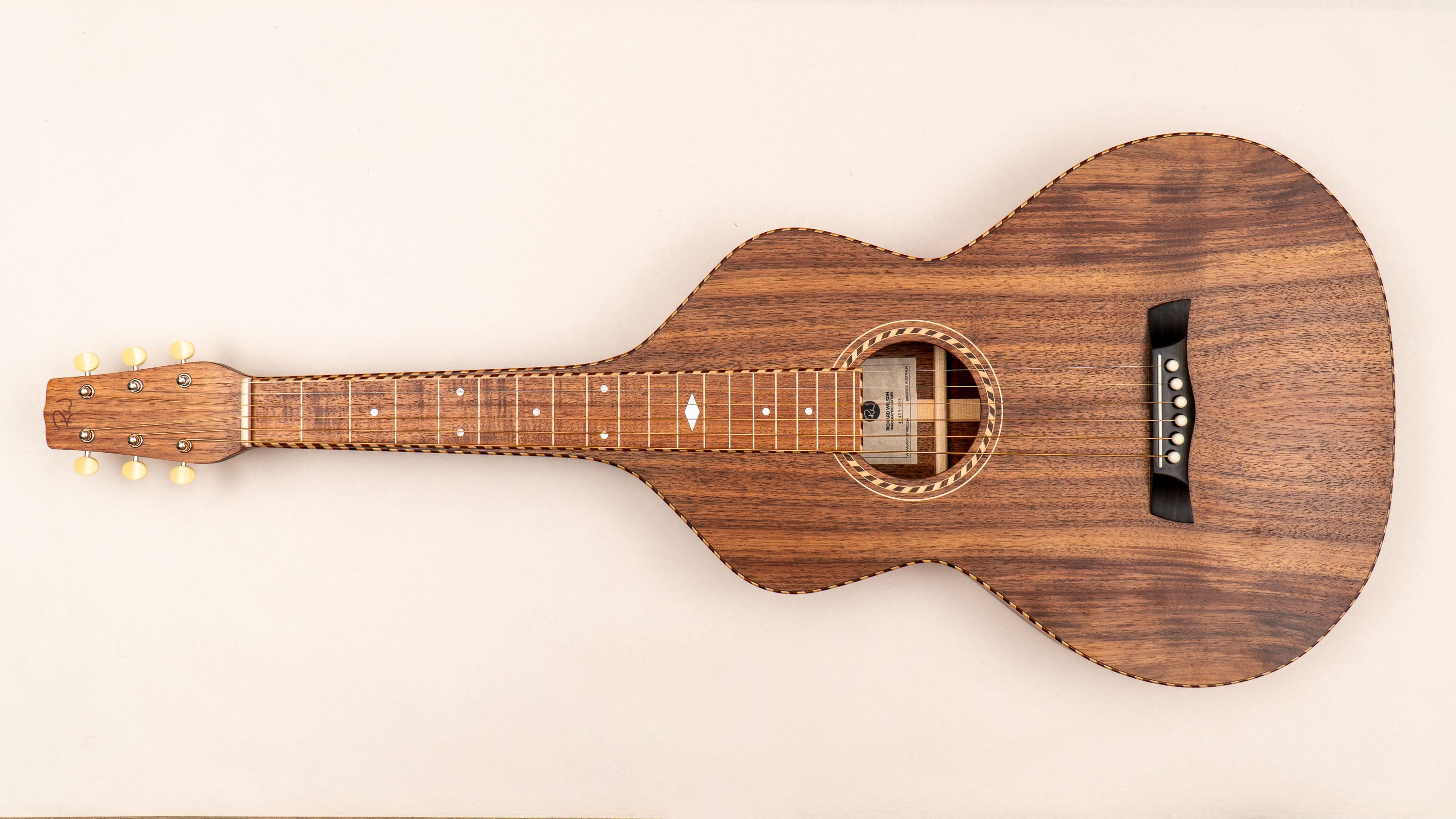 Style 3 Weissenborn Guitar - Tasmanian Blackwood Weissenborn Acoustic Lap Steel Slide Guitar by master luthier Richard Wilson. Handcrafted in Australia. Serial no. RW2403-453.