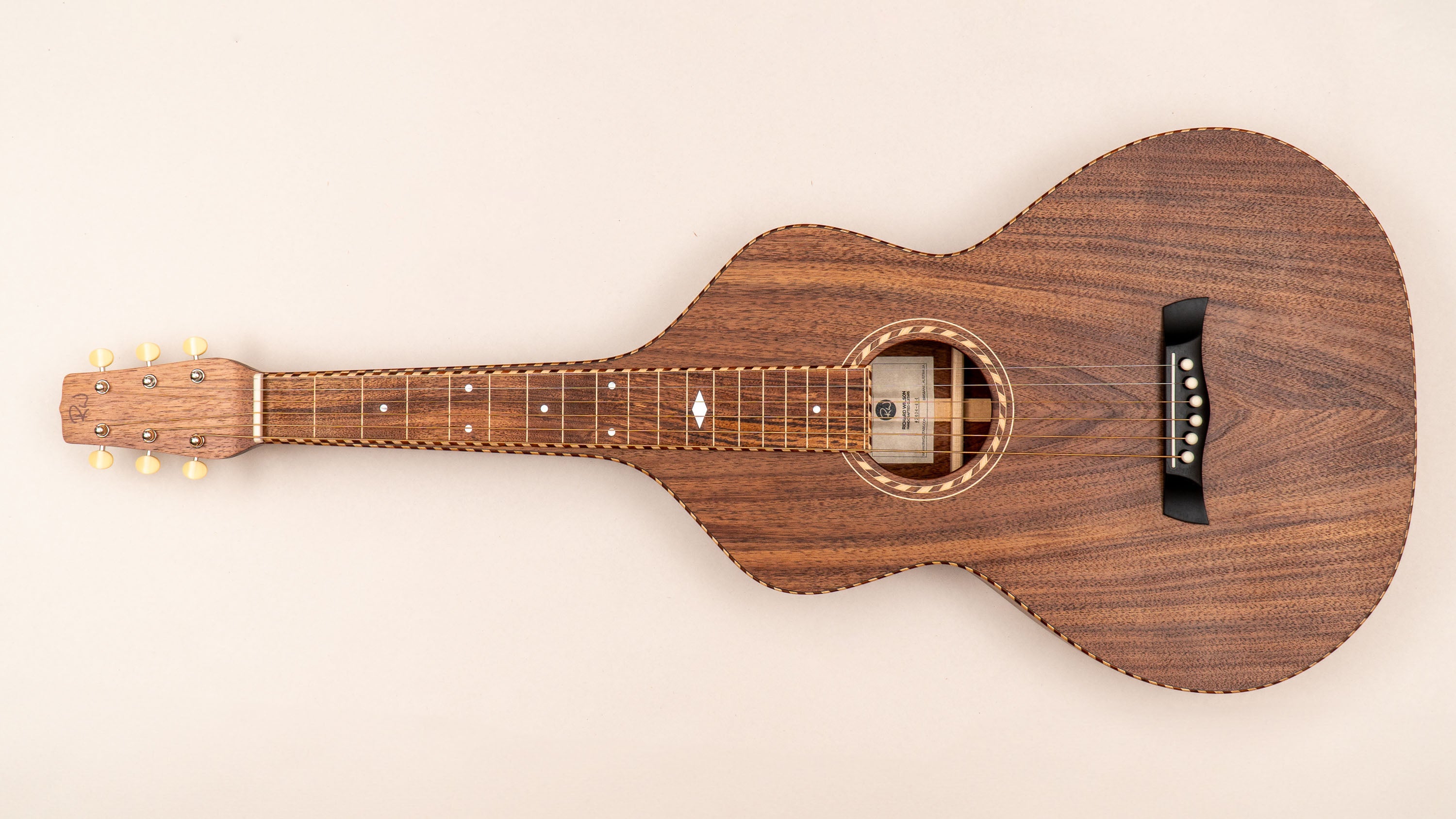 Style 3 Weissenborn Guitar - Tasmanian Blackwood Weissenborn Acoustic Lap Steel Slide Guitar by master luthier Richard Wilson. Handcrafted in Australia. Serial no. RW2404-454.