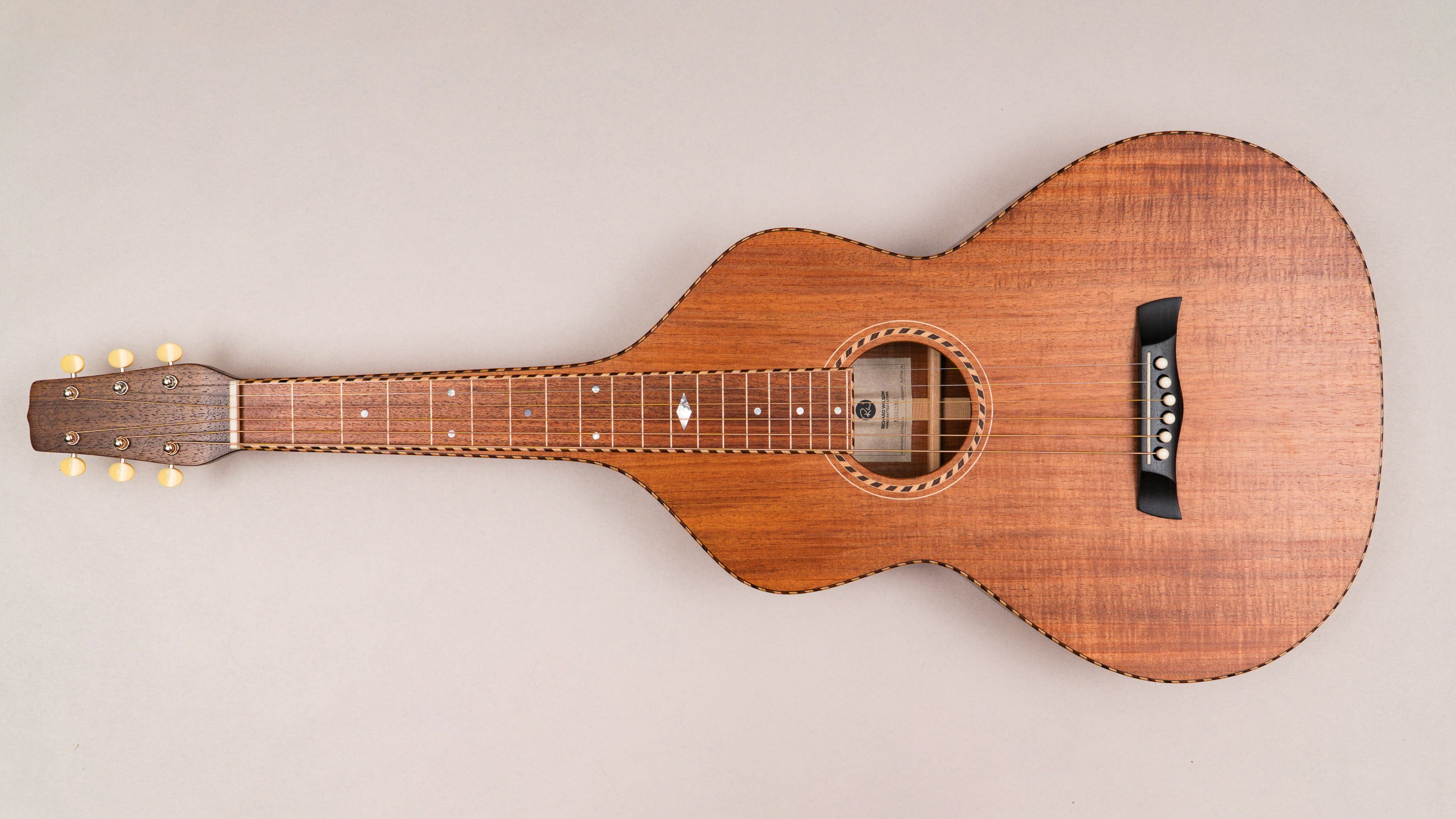 Style 3 Weissenborn Guitar - Tasmanian Blackwood Weissenborn Acoustic Lap Steel Slide Guitar by master luthier Richard Wilson. Handcrafted in Australia. Serial no. RW2507-477.