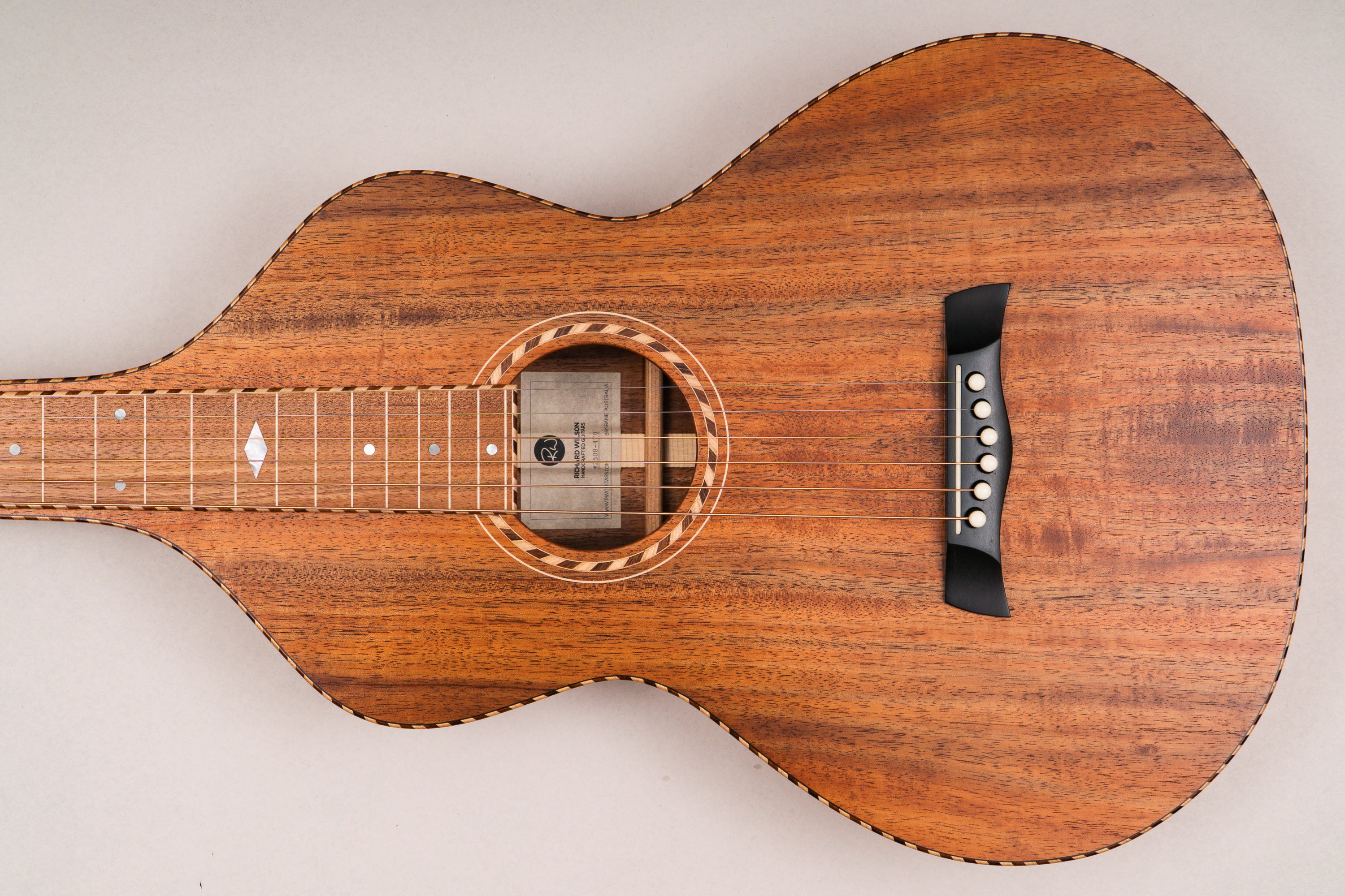 Style 3 Weissenborn Guitar - Tasmanian Blackwood Weissenborn Acoustic Lap Steel Slide Guitar by master luthier Richard Wilson. Handcrafted in Australia. Serial no. RW2508-478.