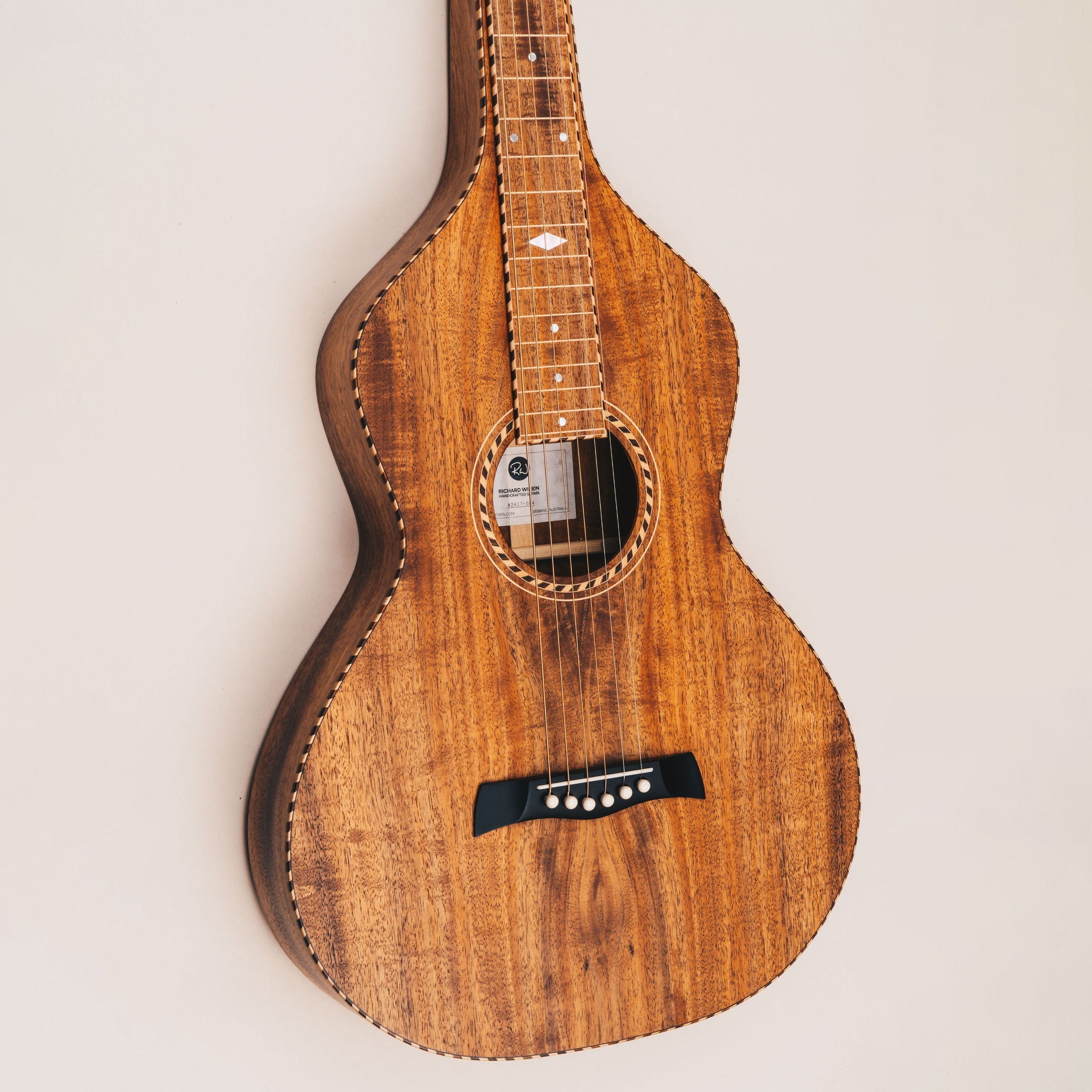 Style 3 Weissenborn Guitar - Tasmanian Blackwood Weissenborn Acoustic Lap Steel Slide Guitar by master luthier Richard Wilson. Handcrafted in Australia. Serial no. RW2617-504.