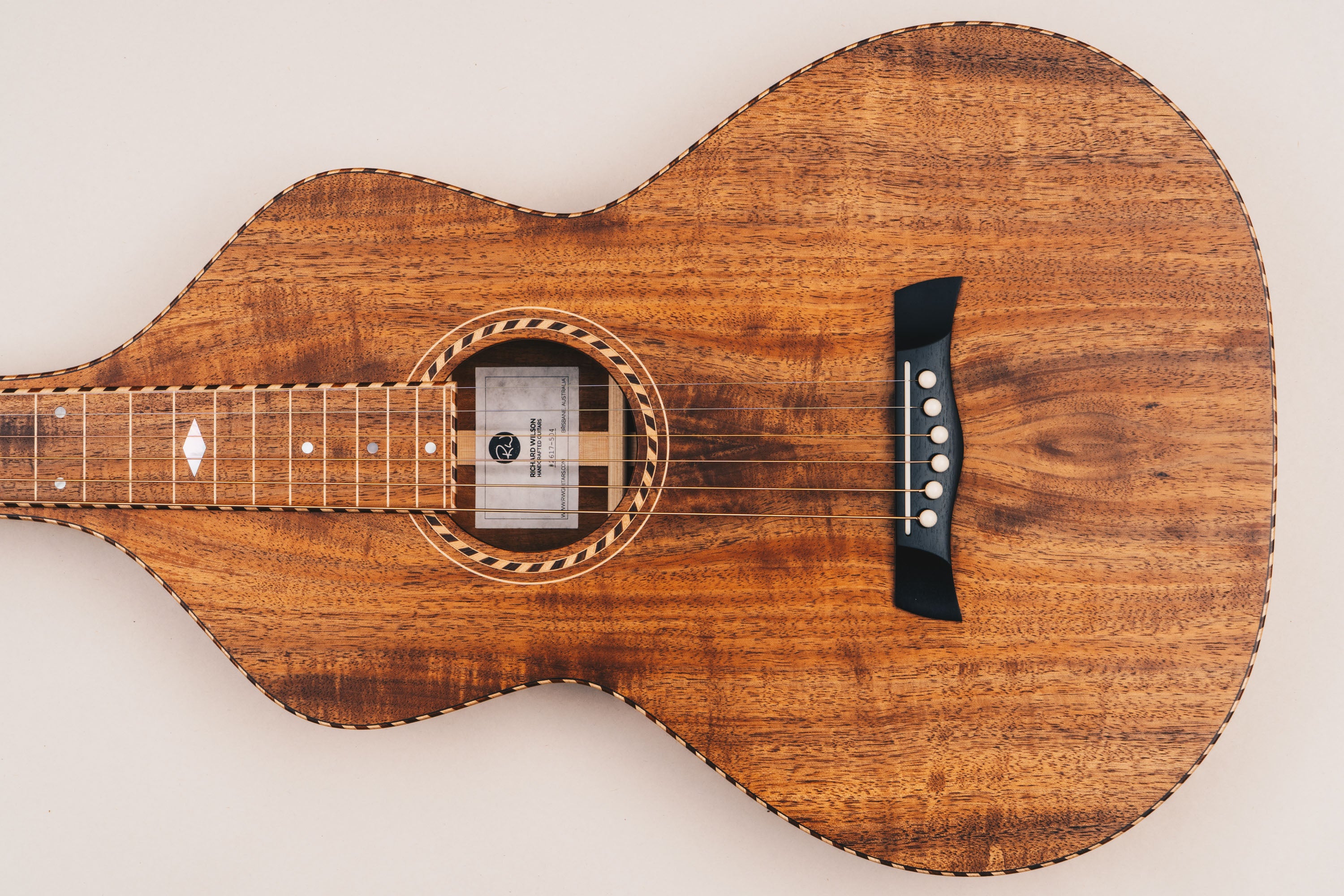 Style 3 Weissenborn Guitar - Tasmanian Blackwood Weissenborn Acoustic Lap Steel Slide Guitar by master luthier Richard Wilson. Handcrafted in Australia. Serial no. RW2617-504.
