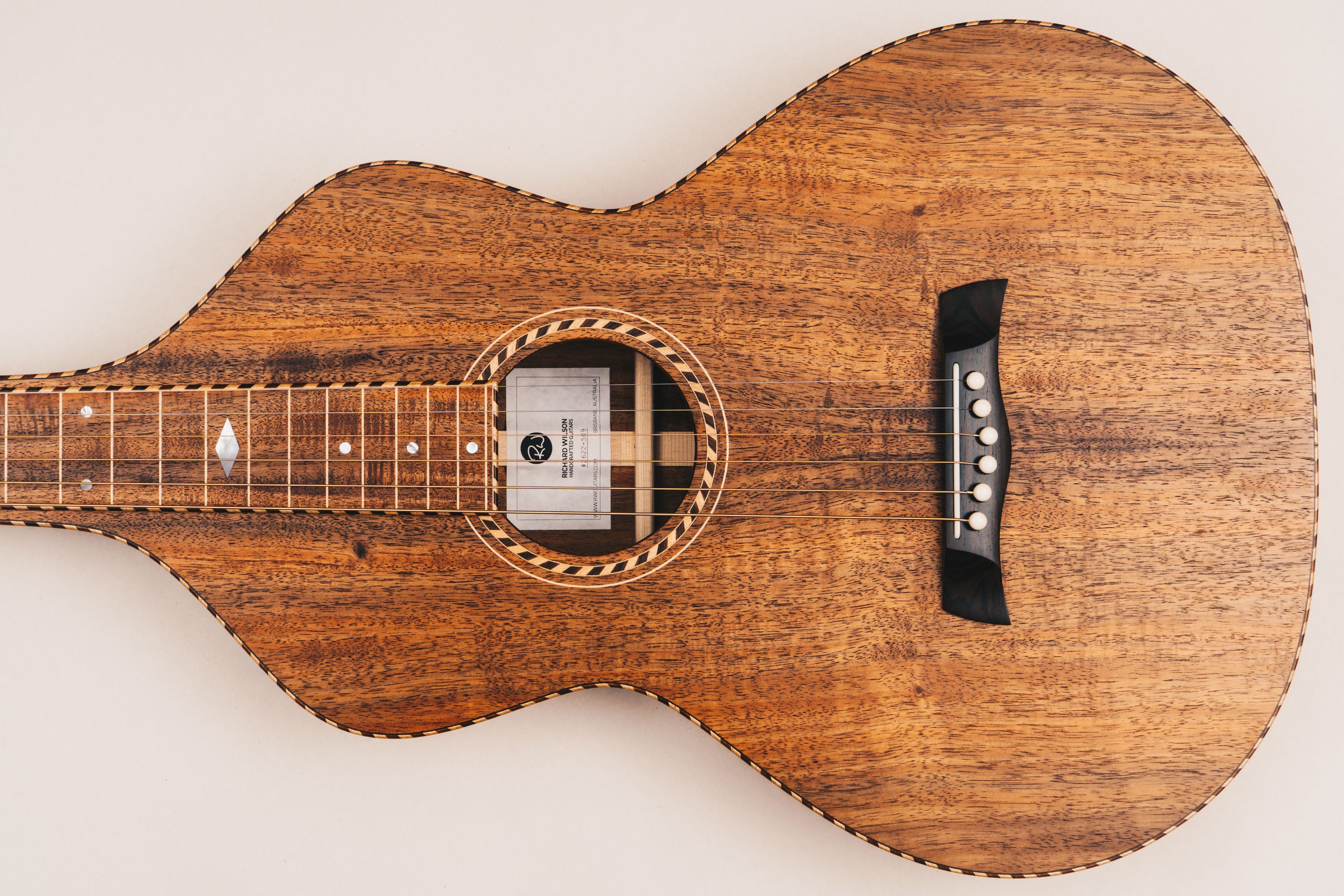 Style 4 Weissenborn Guitar - Tasmanian Blackwood Weissenborn Acoustic Lap Steel Slide Guitar by master luthier Richard Wilson. Handcrafted in Australia. Serial no. RW2622-509.