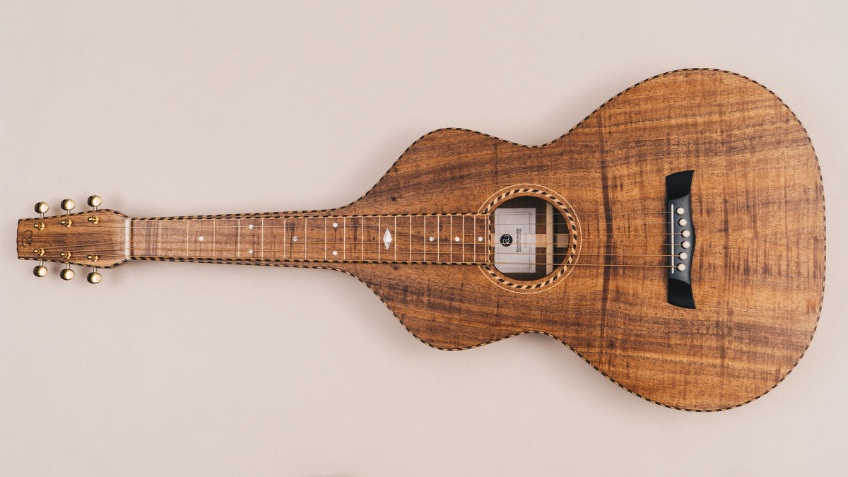 Style 4 Weissenborn Guitar – Tasmanian Blackwood Weissenborn Acoustic Lap Steel Slide Guitar by master luthier Richard Wilson. Handcrafted in Australia. Serial no. RW2626-513.
