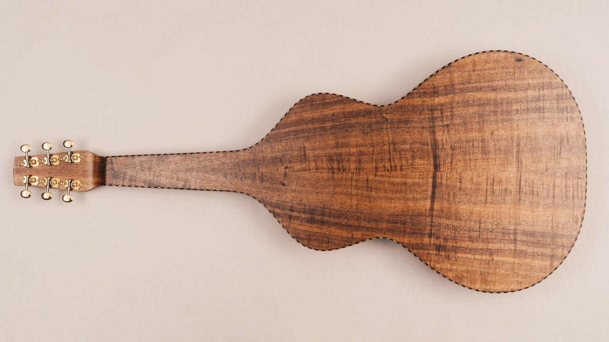 Style 4 Weissenborn Guitar – Tasmanian Blackwood Weissenborn Acoustic Lap Steel Slide Guitar by master luthier Richard Wilson. Handcrafted in Australia. Serial no. RW2626-513.