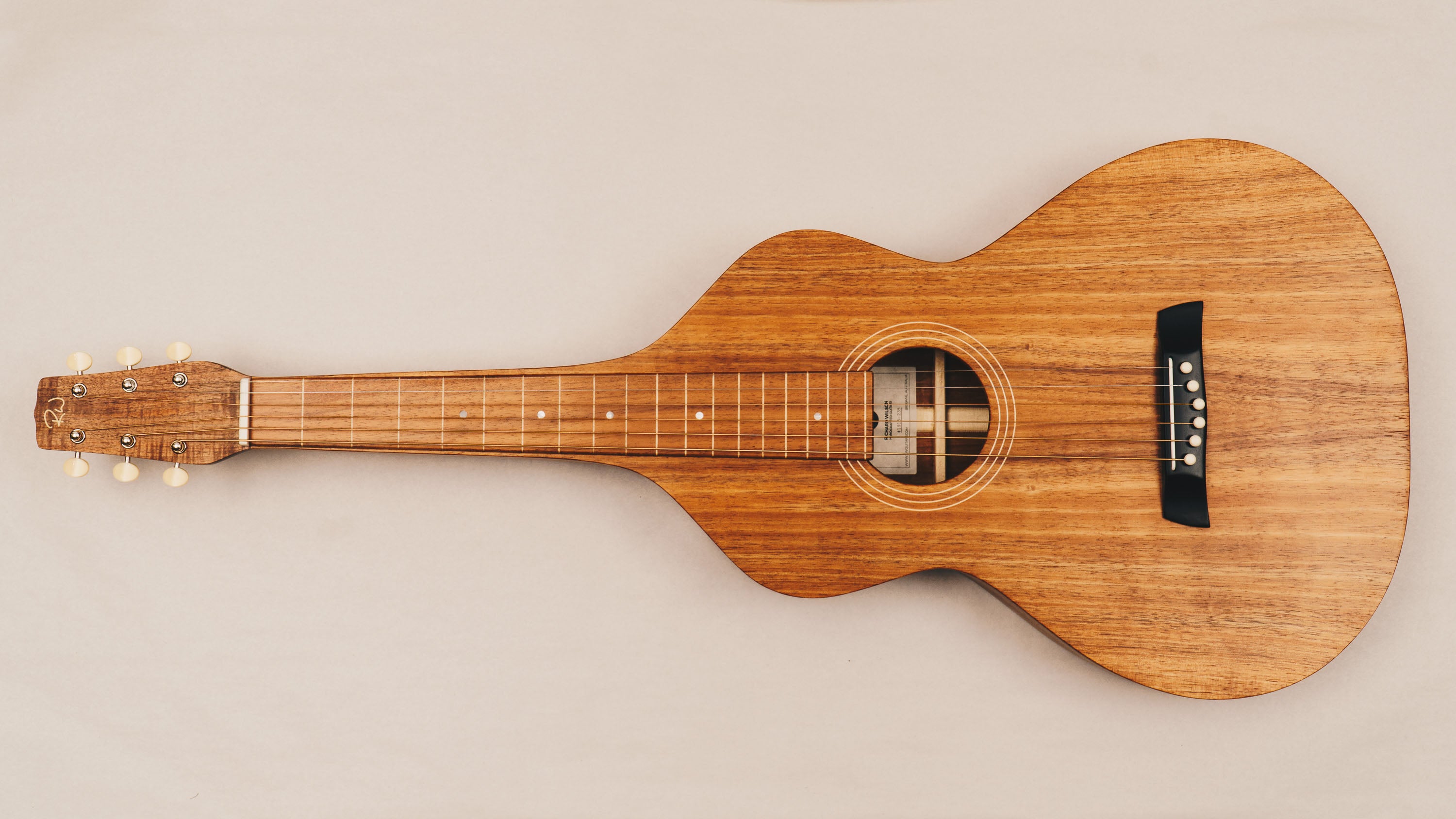 Hawaiian Koa Style 1 Weissenborn Acoustic Lap Steel Slide Guitar by master luthier Richard Wilson. Handcrafted in Australia. Serial no. RW1915-235.