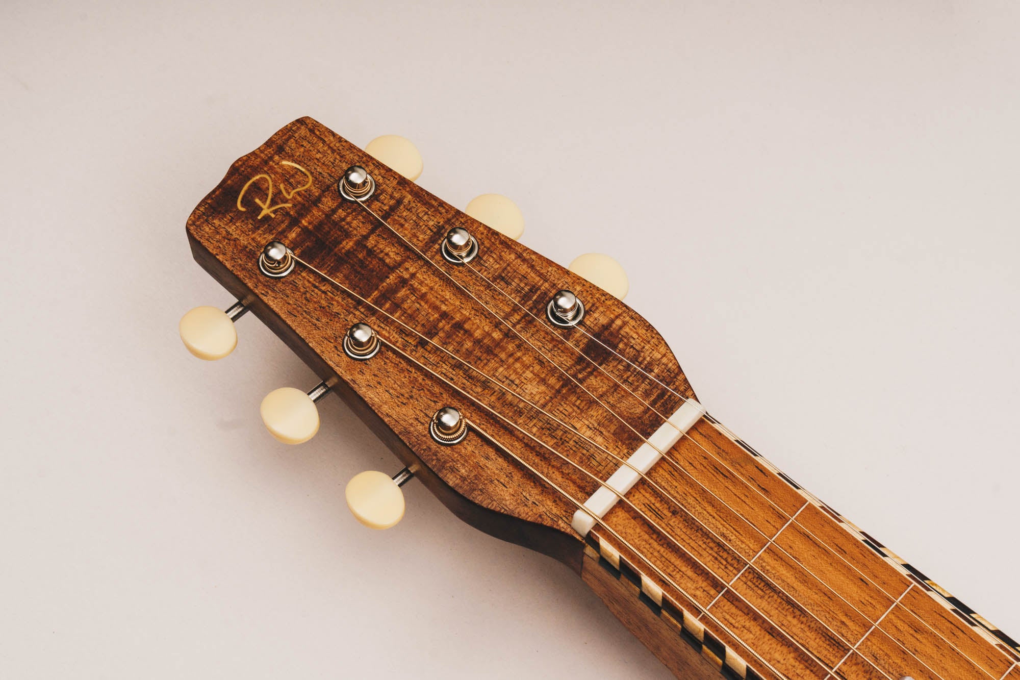 Hawaiian Koa Style 3 Weissenborn Acoustic Lap Steel Slide Guitar by master luthier Richard Wilson. Handcrafted in Australia. Serial no. RW1902-223.