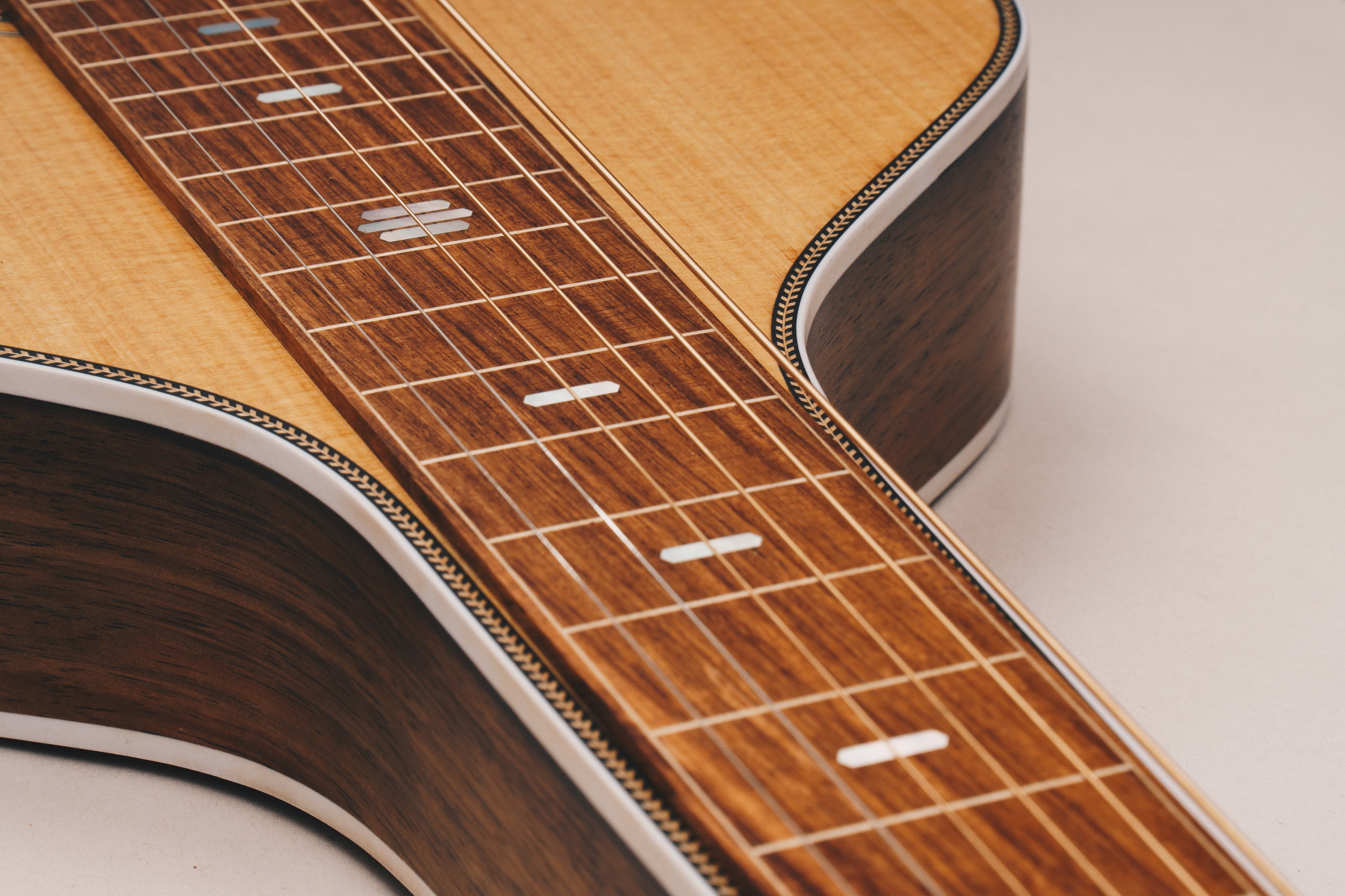 Style 2 Weissenborn Guitar - Herringbone Series Weissenborn Acoustic Lap Steel Slide Guitar by master luthier Richard Wilson. Handcrafted in Australia. Serial no. RW2312-402.