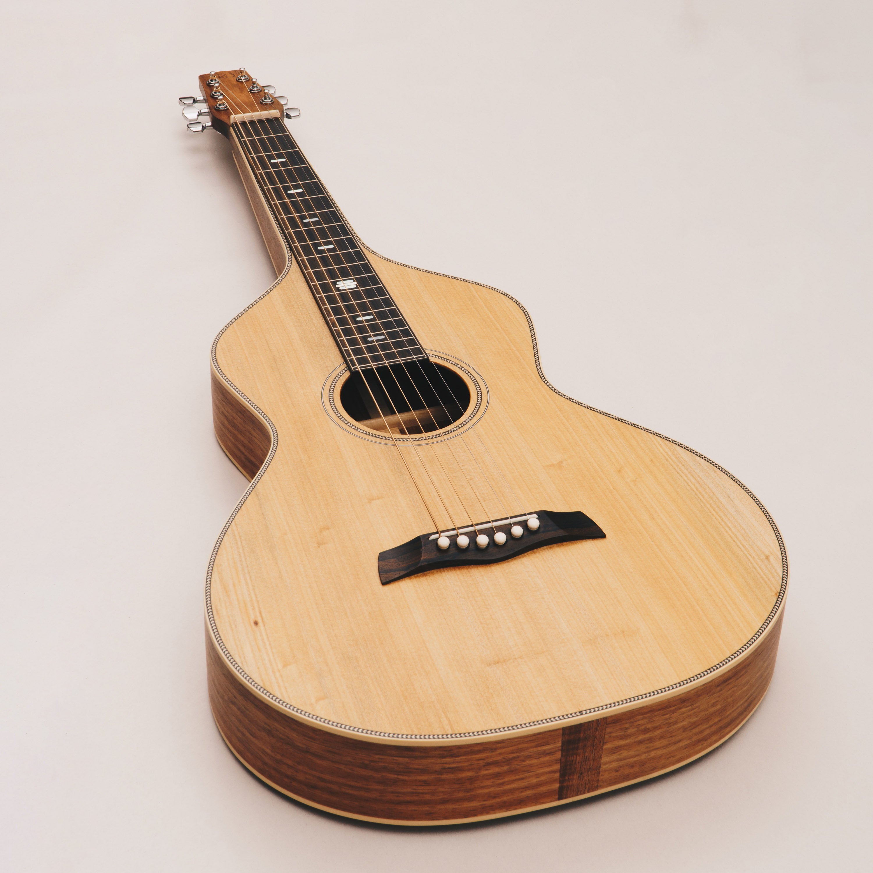 Style 2 Weissenborn Guitar - Herringbone Series Weissenborn Acoustic Lap Steel Slide Guitar by master luthier Richard Wilson. Handcrafted in Australia. Serial no. RW2332-422.