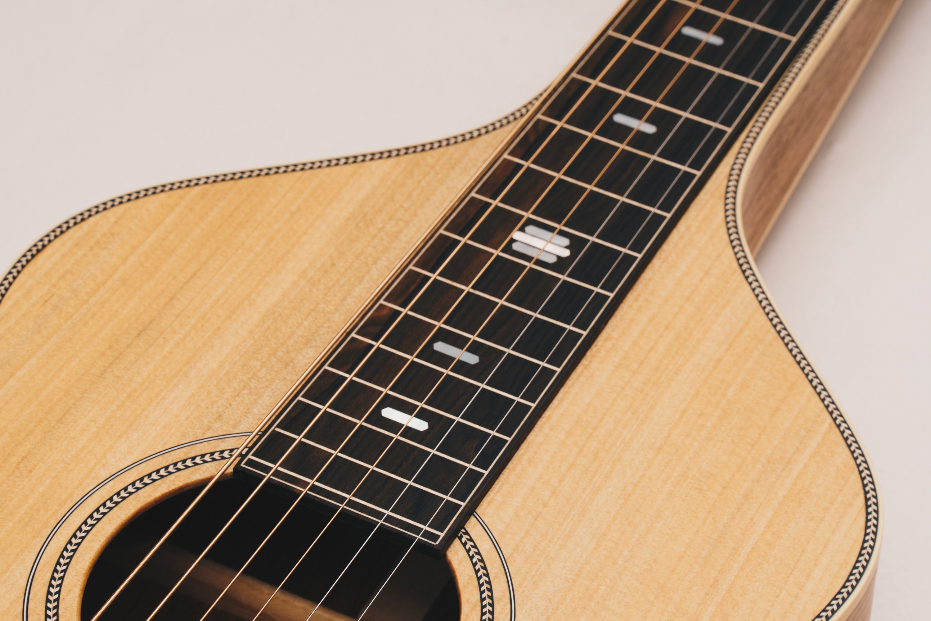 Style 2 Weissenborn Guitar - Herringbone Series Weissenborn Acoustic Lap Steel Slide Guitar by master luthier Richard Wilson. Handcrafted in Australia. Serial no. RW2332-422.